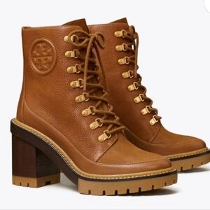 TORY BURCH Miller Lug Sole Bootie In Toasted Carmel Size 8.5